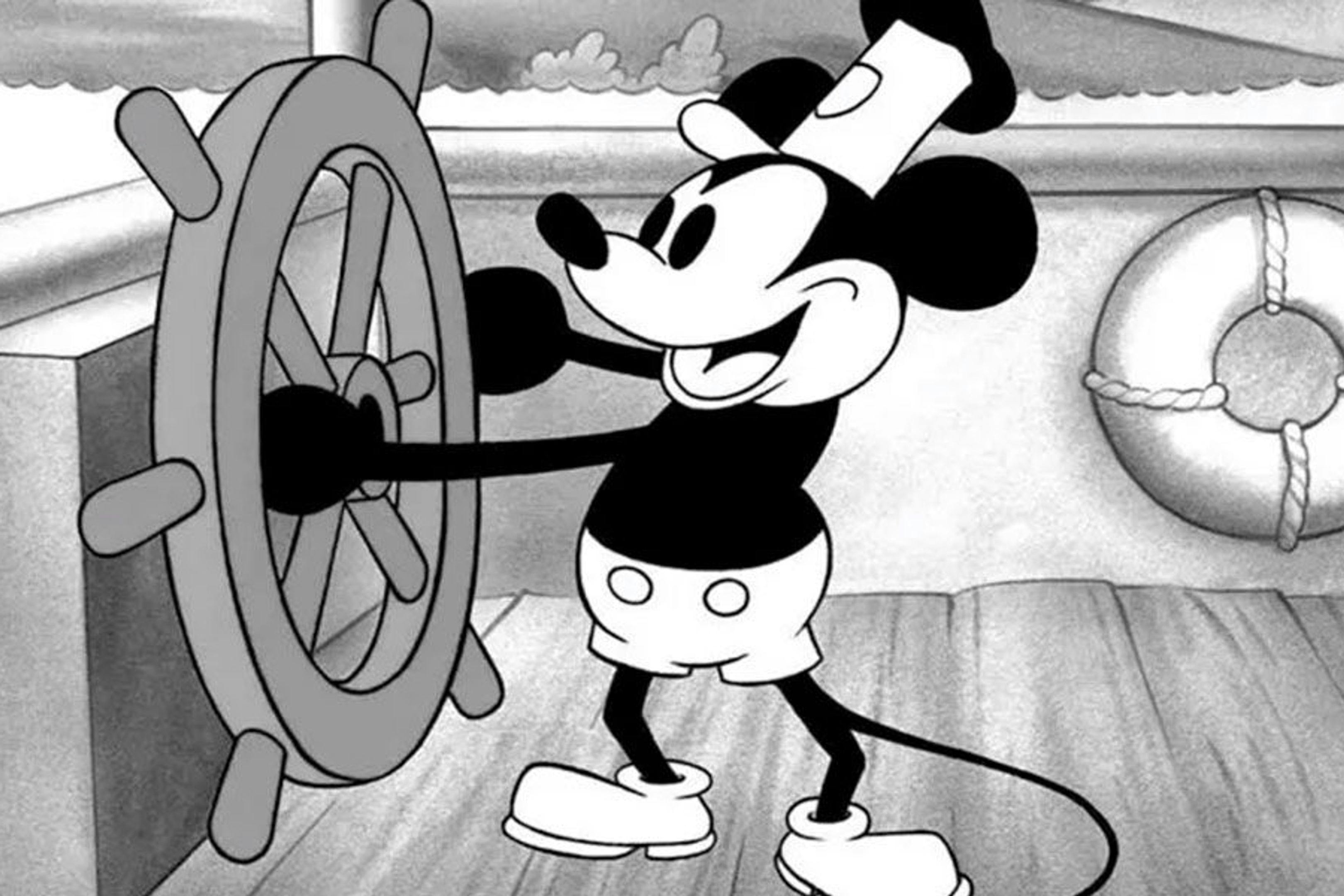 e 'Steamboat Willie', la versión de 1928 de Mickey Mouse que ha pasado a dominio público en 2024