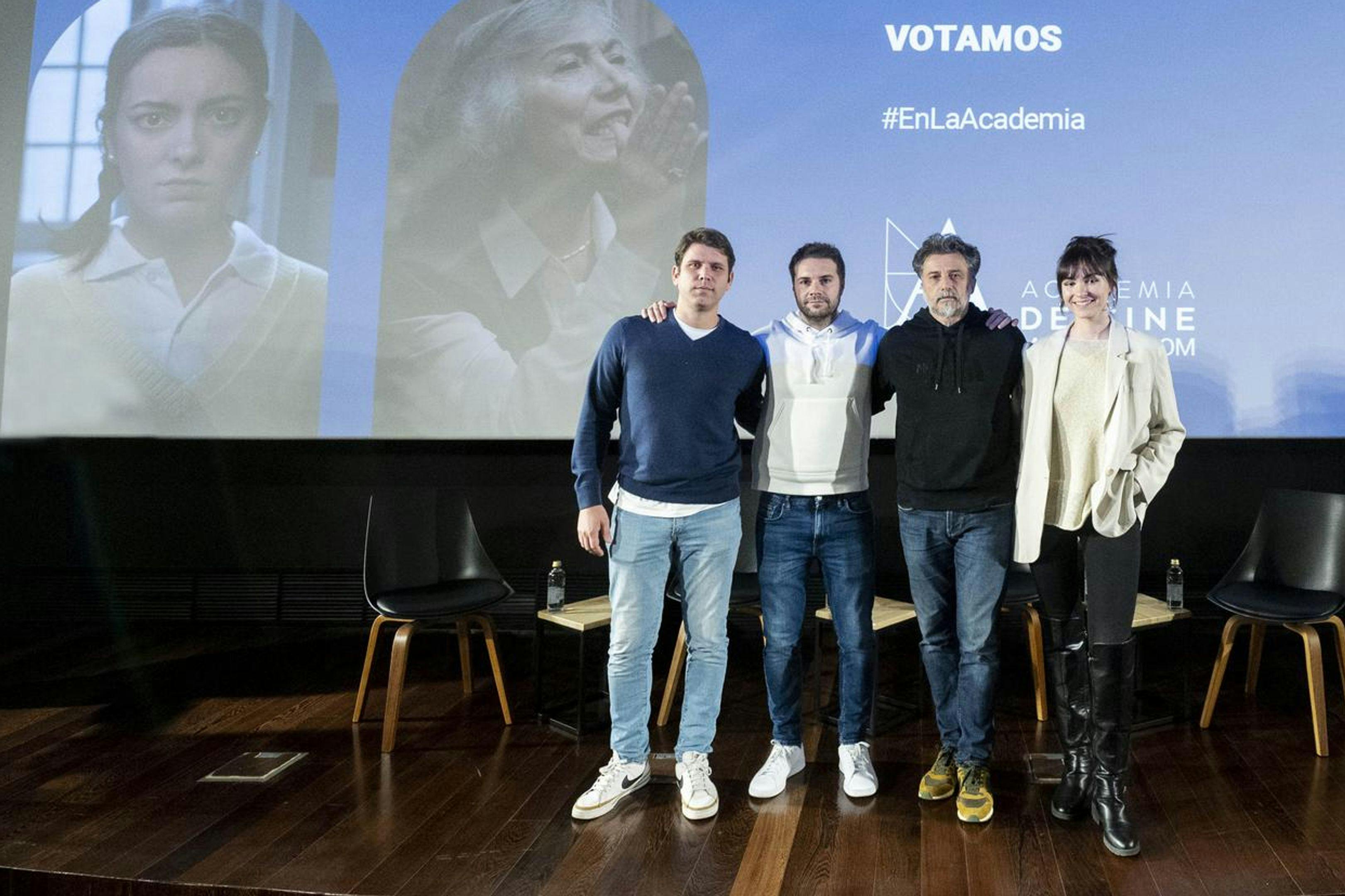 La Academia ha reunido a los cuatro cortometrajistas españoles que siguen en la carrera por el Oscar